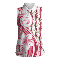 Samoa Teuila Women Sleeveless Polo Shirt White Samoan Siapo Motifs