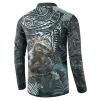 Hawaii Mo'o Lizard God Button Sweatshirt Polynesian Style LT05 - Polynesian Pride