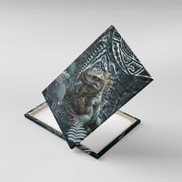Hawaii Mo'o Lizard God Canvas Wall Art Polynesian Style LT05 With Frame Green - Polynesian Pride