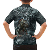 Hawaii Mo'o Lizard God Family Matching Off Shoulder Short Dress and Hawaiian Shirt Polynesian Style