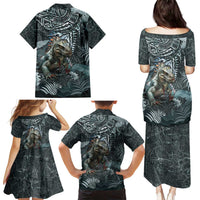 Hawaii Mo'o Lizard God Family Matching Puletasi and Hawaiian Shirt Polynesian Style LT05 - Polynesian Pride