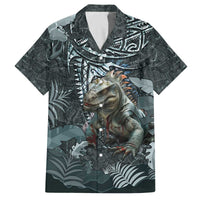 Hawaii Mo'o Lizard God Family Matching Puletasi and Hawaiian Shirt Polynesian Style LT05 Dad's Shirt - Short Sleeve Green - Polynesian Pride