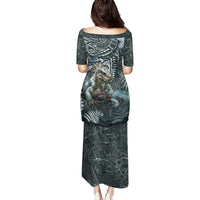 Hawaii Mo'o Lizard God Family Matching Puletasi and Hawaiian Shirt Polynesian Style LT05 - Polynesian Pride