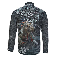 Hawaii Mo'o Lizard God Family Matching Tank Maxi Dress and Hawaiian Shirt Polynesian Style LT05 - Polynesian Pride