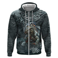 Hawaii Mo'o Lizard God Zip Hoodie Polynesian Style LT05 Zip Hoodie Green - Polynesian Pride
