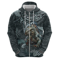 Hawaii Mo'o Lizard God Zip Hoodie Polynesian Style LT05 - Polynesian Pride
