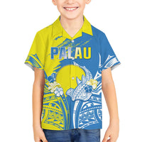 Palau Independence Day Family Matching Long Sleeve Bodycon Dress and Hawaiian Shirt Happy 30th Anniversary