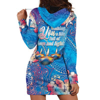 Happy Diwali Festival Hoodie Dress Diya Lamp Rangoli With Polynesian Pattern LT05 - Polynesian Pride