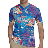 Happy Diwali Festival Rugby Jersey Diya Lamp Rangoli With Polynesian Pattern LT05 - Polynesian Pride