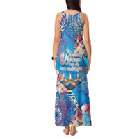 Happy Diwali Festival Tank Maxi Dress Diya Lamp Rangoli With Polynesian Pattern LT05 - Polynesian Pride