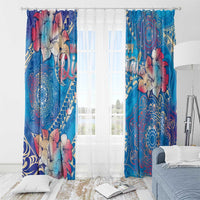 Happy Diwali Festival Window Curtain Diya Lamp Rangoli With Polynesian Pattern LT05 - Polynesian Pride