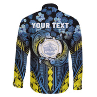 Personalised Palau Family Matching Short Sleeve Bodycon Dress and Hawaiian Shirt Polynesian Dolphin Tropical Hibiscus Style