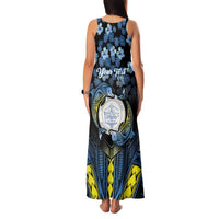 Personalised Palau Family Matching Tank Maxi Dress and Hawaiian Shirt Polynesian Dolphin Tropical Hibiscus Style