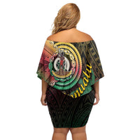 Vanuatu Espiritu Santo Island Off Shoulder Short Dress Beach Landscape LT05 - Polynesian Pride