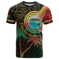 Vanuatu Espiritu Santo Island T Shirt Beach Landscape LT05 Black - Polynesian Pride