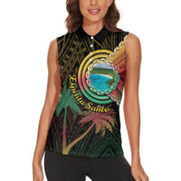 Vanuatu Espiritu Santo Island Women Sleeveless Polo Shirt Beach Landscape