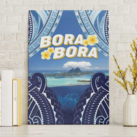 French Polynesia Bora Bora Canvas Wall Art Beach Landscape Polynesian Style LT05 Without Frame Blue - Polynesian Pride