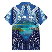 Personalised French Polynesia Bora Bora Family Matching Tank Maxi Dress and Hawaiian Shirt Beach Landscape Polynesian Style