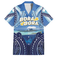 Personalised French Polynesia Bora Bora Hawaiian Shirt Beach Landscape Polynesian Style LT05 Blue - Polynesian Pride