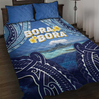 French Polynesia Bora Bora Quilt Bed Set Beach Landscape Polynesian Style LT05 Blue - Polynesian Pride