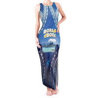 Personalised French Polynesia Bora Bora Tank Maxi Dress Beach Landscape Polynesian Style LT05 Women Blue - Polynesian Pride