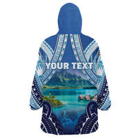 Personalised French Polynesia Bora Bora Wearable Blanket Hoodie Beach Landscape Polynesian Style LT05 - Polynesian Pride