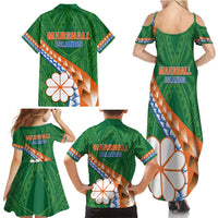 Personalised Marshall Islands Kwajalein Atoll Family Matching Summer Maxi Dress and Hawaiian Shirt Polynesian Tribal Tattoo