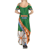 Personalised Marshall Islands Kwajalein Atoll Family Matching Summer Maxi Dress and Hawaiian Shirt Polynesian Tribal Tattoo