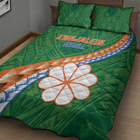 Marshall Islands Kwajalein Atoll Quilt Bed Set Polynesian Tribal Tattoo