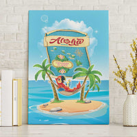 Aloha Hawaii Canvas Wall Art Funny Macaw Parrot Tropical Vibe LT05 Without Frame Blue - Polynesian Pride