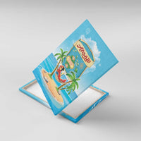 Aloha Hawaii Canvas Wall Art Funny Macaw Parrot Tropical Vibe LT05 With Frame Blue - Polynesian Pride