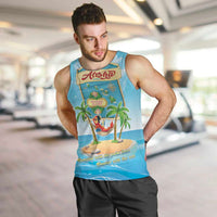 Aloha Hawaii Men Tank Top Funny Macaw Parrot Tropical Vibe LT05 Blue - Polynesian Pride
