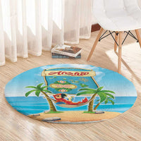 Aloha Hawaii Round Carpet Funny Macaw Parrot Tropical Vibe