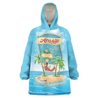 Aloha Hawaii Wearable Blanket Hoodie Funny Macaw Parrot Tropical Vibe LT05 One Size Blue - Polynesian Pride