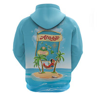 Aloha Hawaii Zip Hoodie Funny Macaw Parrot Tropical Vibe