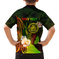 Personalised Hawaii State Motto Family Matching Long Sleeve Bodycon Dress and Hawaiian Shirt Hawaiian Tribal Reggae Hammerhead Shark LT05 - Polynesian Pride