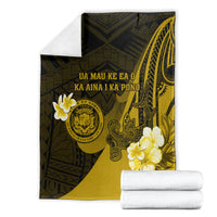Hawaii State Motto Blanket Hawaiian Tribal Gold Hammerhead Shark LT05 - Polynesian Pride