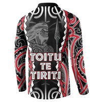 Aotearoa Waitangi Day Button Sweatshirt Maori Warrior Tribal Tattoo LT05 - Polynesian Pride