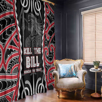 Aotearoa Waitangi Day Window Curtain Maori Warrior Tribal Tattoo LT05 - Polynesian Pride