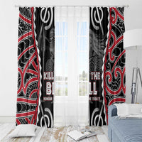 Aotearoa Waitangi Day Window Curtain Maori Warrior Tribal Tattoo LT05 - Polynesian Pride