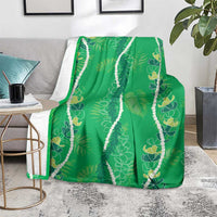Hawaii Maile Lei Blanket With Green Monstera Pattern LT05 - Polynesian Pride