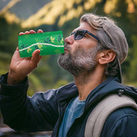 Hawaii Maile Lei 4 in 1 Can Cooler Tumbler With Green Monstera Pattern