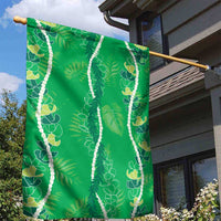 Hawaii Maile Lei Garden Flag With Green Monstera Pattern LT05 - Polynesian Pride