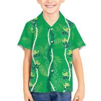 Hawaii Maile Lei Hawaiian Shirt With Green Monstera Pattern LT05 - Polynesian Pride