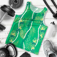 Hawaii Maile Lei Men Tank Top With Green Monstera Pattern LT05 - Polynesian Pride