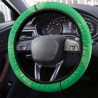 Hawaii Maile Lei Steering Wheel Cover With Green Monstera Pattern LT05 - Polynesian Pride