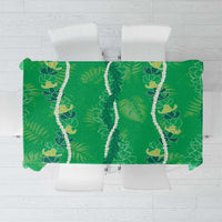 Hawaii Maile Lei Tablecloth With Green Monstera Pattern LT05 Green - Polynesian Pride
