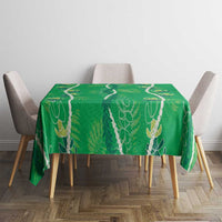 Hawaii Maile Lei Tablecloth With Green Monstera Pattern LT05 - Polynesian Pride