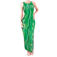 Hawaii Maile Lei Tank Maxi Dress With Green Monstera Pattern LT05 Women Green - Polynesian Pride