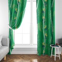 Hawaii Maile Lei Window Curtain With Green Monstera Pattern LT05 - Polynesian Pride